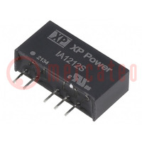 Converter: DC/DC; 1W; Uin: 12V; Uout: 12VDC; Uout2: -12VDC; Iout: 42mA