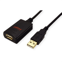 ROLINE USB 2.0 verlengkabel, zwart, 5 m
