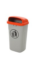 Feuerfester Abfallbehälter für Draußen VB 500200 - Grau, Orange