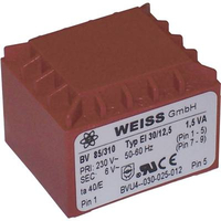 WEISS ELEKTROTECHNIK 85/311 TRANSFORMATEUR POUR CIRCUITS IMPRIMÉS 1 X 230 V 1 X 9 V/AC 1.50 VA 167 MA