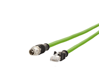 M12 Industrial Ethernet Leitung, X-kodiert, 10,0 m, M12 Stecker gerade - RJ45 Stecker gerade, PUR