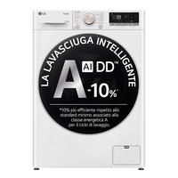 LG D4R7011TSWG Lavasciuga 11/6kg AI DD, Classe D, 1400 giri, TurboWash 360, Vapore, Wi-Fi