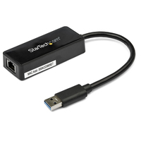 StarTech.com Adaptateur réseau USB 3.0 vers Gigabit Ethernet avec port USB - Noir