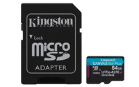 Kingston Technology Carte microSDXC Canvas Go Plus 170R A2 U3 V30 de 64 Go + ADP