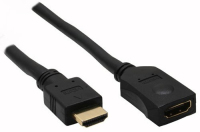 InLine HDMI M-F 3m câble HDMI HDMI Type A (Standard) Noir