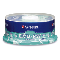 Verbatim DVD-RW 4.7GB 2X Branded 30pk Spindle 30 pc(s)