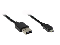 Alcasa USB 2.0 A/micro B, 1m USB Kabel USB A Micro-USB B Schwarz