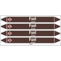 Brady FUEL 250X26CARD-T1-P19 selbstklebendes Etikett Rechteck Permanent Weiß, Braun