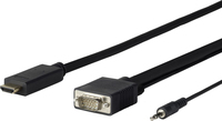 Vivolink PROHDMIVGA1 video kabel adapter 1 m HDMI Type A (Standaard) VGA (D-Sub) Zwart