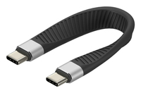 Techly ICOC-USBC-FL-U4 câble USB USB4 Gen 2x2 0,124 m Noir