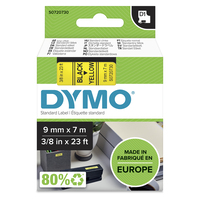 DYMO D1 etichette originali | Rotolo da 9 mm x 7 m | stampa nera su giallo | etichette autoadesive per etichettatrice LabelManager | 1 Pezzo