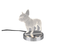 TRIO DOG Tischleuchte SMD-LED-Modul 3,2 W Chrom, Transparent