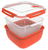 Rotho 1025302792 Lebensmittelaufbewahrungsbehälter Quadratisch 2,5 l Rot