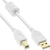 InLine USB 2.0 Kabel, A an B, weiß / gold, mit Ferritkern, 0,5m