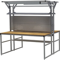 Établi en aluminium workalu® avec superstructure modulaire, double face