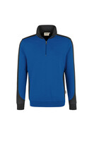 Zip-Sweatshirt Contrast MIKRALINAR®, royalblau/anthrazit, M - royalblau/anthrazit | M: Detailansicht 1