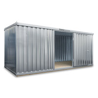 FLADAFI® Materialcontainer MC 1500 verzinkt - mit 1-flügeliger Tür, Holzfußboden