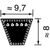 OPTIBELT SK Gummi Antriebsriemen, SPZ-Profil 9.7mm x 8mm x 1180mm, Scheiben-Ø 63mm