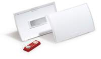 Durable CLICK FOLD Magnet Name Tag Badge Holders + Inserts | 10 Pack | 40 x 75mm