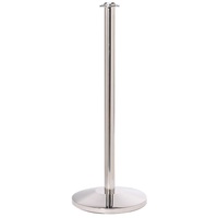 RopeMaster Flat Top Rope Barrier Post - Polished Stainless Steel