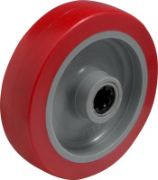 Produkt Bild von Rad 150mm Rollenlager Rot Polyurethaan. Traglast 500Kg