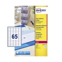 Avery Laser Mini Label 38x21mm 65 Per A4 Sheet Clear (Pack 1625 Labels) L7551-25