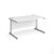 Contract 25 straight desk with silver cantilever leg 1400mm x 800mm - white top