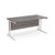 Maestro 25 straight desk 1600mm x 800mm - white cantilever leg frame and grey oa