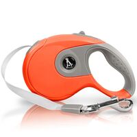 BLUZELLE Extendable Dog Leash for Small & Large Dogs, Retractable Dog Lead 3m/5m/8m with Metal 360° Carabiner Clip Snap Hook, Ergonomic Handle, Flexible Nylon Strap Orange