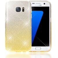 NALIA Custodia compatibile con Samsung Galaxy S7, Glitter Copertura in Silicone Protezione Sottile Cellulare, Slim Cover Case Protettiva Scintillio Phone Telefono Bumper - Argen...