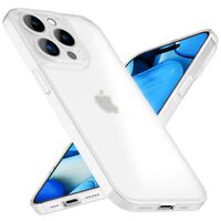 NALIA Translucent Cover compatible with iPhone 15 Pro Max Case, 0,3mm Ultra-Thin Hardcase Semi-Transparent Matt, Ultra-Slim Fit Anti-Fingerprint Protector Light-Weight Rugged Ha...