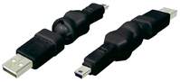 USB Adapter USB A St. auf 5pol. Mini USB Stecker, 360° drehbar, schwarz, Good Connections®