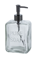 WENKO Seifenspender Pure Soap Transparent, Flüssigseifenspender aus Glas