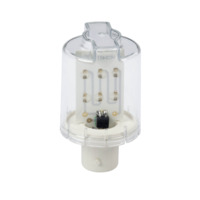 LED-Lampe, BA15d, 24 V (DC), 24 V (AC), klar, weiß