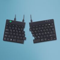 Split Keyboard, (DE), black QWERTY, wired. Windows, Linux Integrated numeric keyboard Toetsenborden (extern)