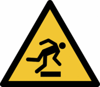 Minipiktogramme - Warnung vor Hindernissen am Boden, Gelb/Schwarz, 30 mm, Folie