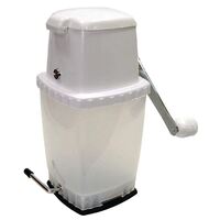 Beaumont Manual Ice Crusher in White Made of Plastic & Stainless Steel