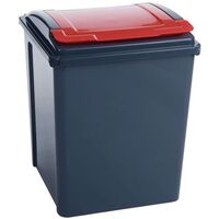 Coloured lid recycling bins, 50L red