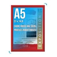 Cadre Affichage CLIC-CLAC Mural A5 ROUGE RAL 3020