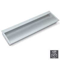 Emuca Lote de 20 tiradores para mueble Bologna, L190mm, intereje 160mm, Aluminio, Anodizado mate