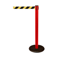 Barrier Post / Barrier Stand "Guide 28" | red yellow / black - diagonal stripes 2300 mm