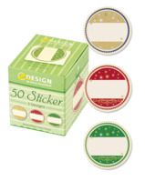 Sticker auf Rolle, Papier, Geschenkbeschriftung, bunt, Ø 38 mm, 50 Aufkleber