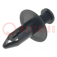 Rivet; polyamide; L.rivet: 22mm; Panel cutout diam: 8mm; black