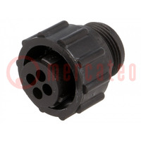 Connector: circular; plug; female; PIN: 4; w/o contacts; for cable