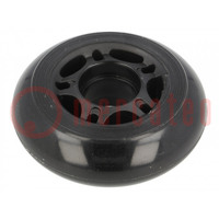 Wheel; black; Shaft: smooth; push-in; Ø: 70mm; Plating: polyurethane