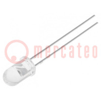 Emetteur IR; 5mm; 850nm; transparent; 180mW; 20°; THT