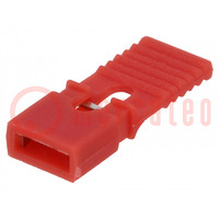 Jumper; pin strips; female; with holder; 2.54mm; 1x2; red