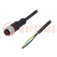 Cable de conexión; M12; PIN: 5; recto; 2m; enchufe; 60VAC; 4A; PUR