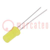 LED; 5mm; giallo; 150÷220mcd; 180°; Frontale: piatte; 1,8÷2,6V