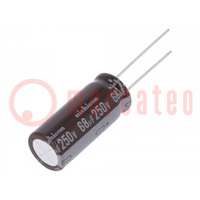 Condensator: elektrolytisch; THT; 68uF; 250VDC; Ø12,5x31,5mm; ±20%